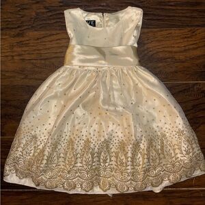 Love Cream and Gold Formal Kids Dress
